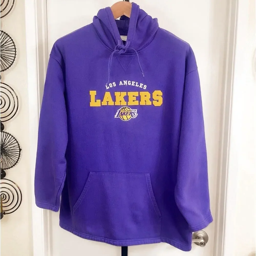 LA Lakers NBA Hoodie Basketball Sports Streetwear - Purple Gold, Size XL